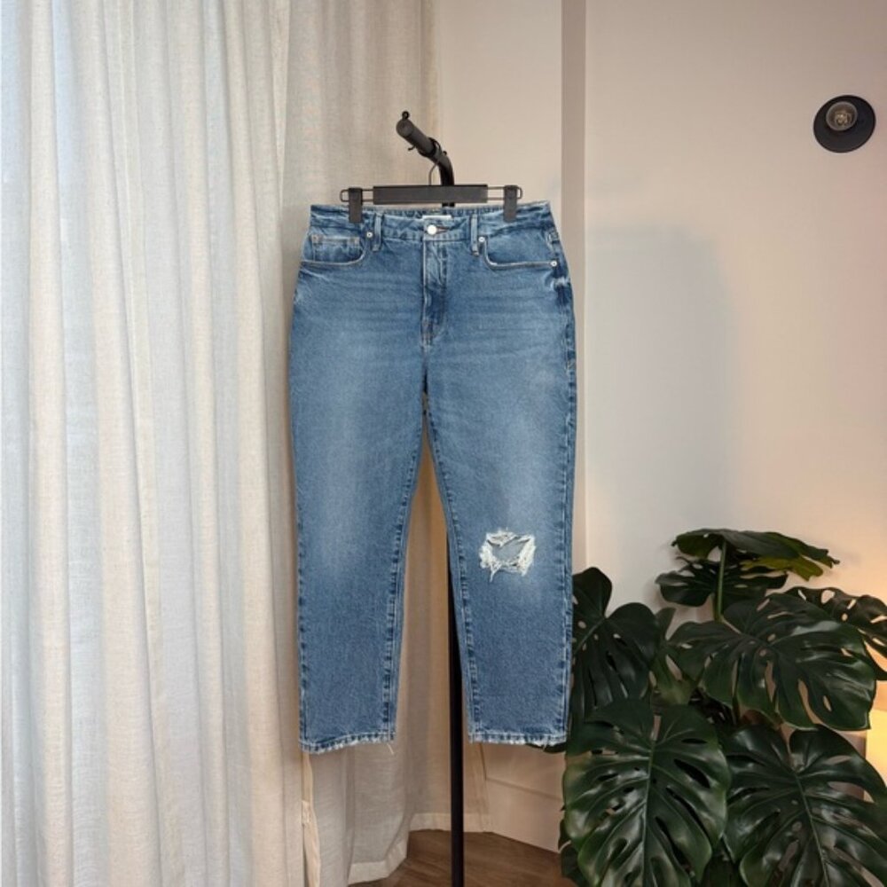 Like New Good American High Rise Sculpting Straight Leg Ankle Jean - Size 8